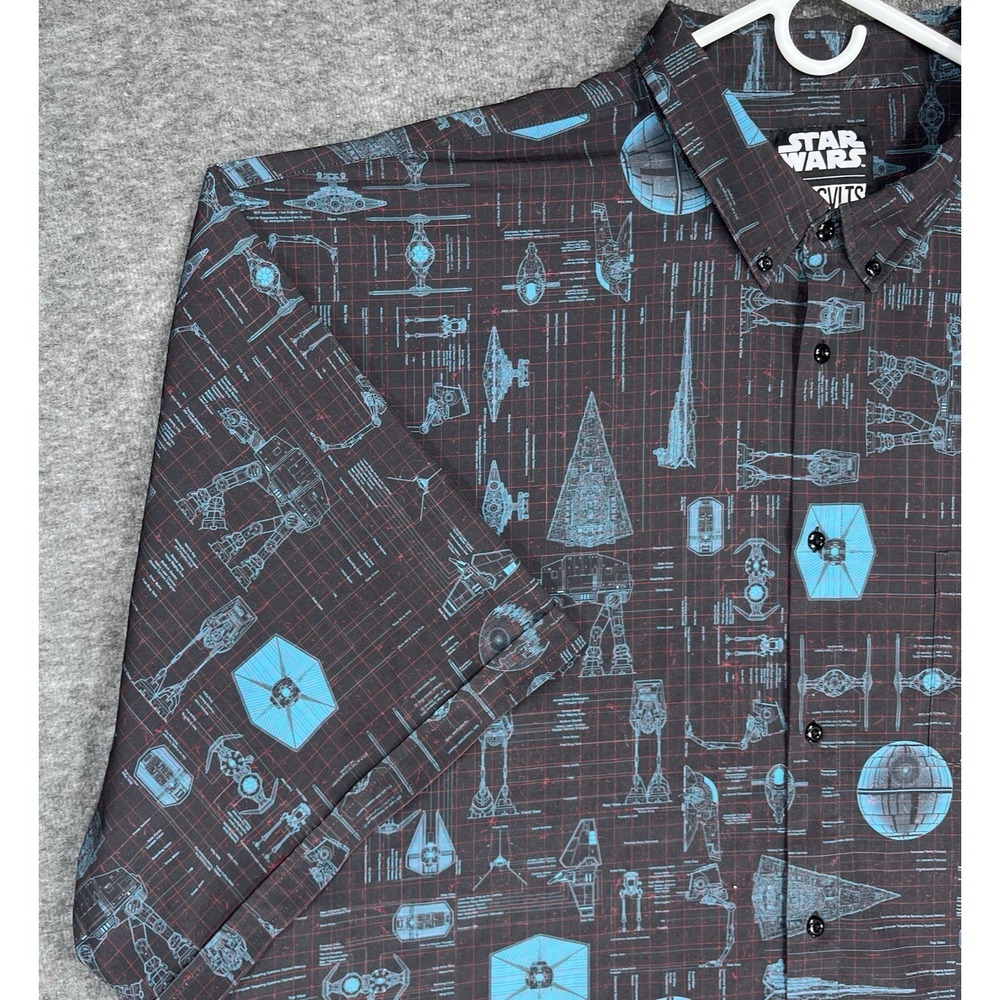 RSVLTS Star Wars shirt Men's 5XL Black Blue Quite Operational Kunuflex button up - Picture 4 of 16